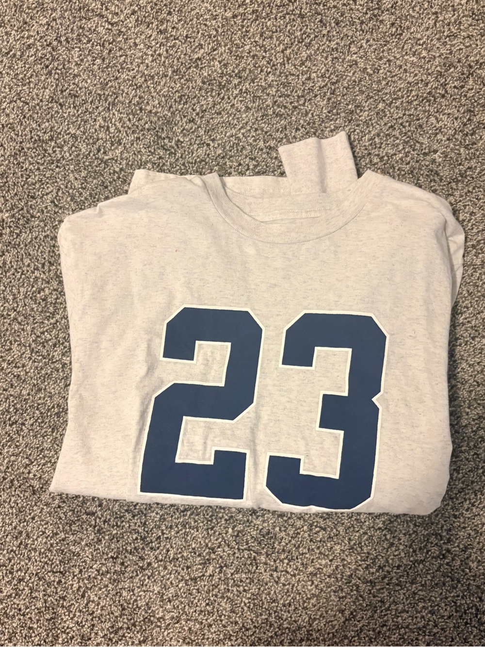 Brandy Melville Light Gray Tee with Navy "23" Graphic